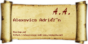 Alexovics Adrián névjegykártya